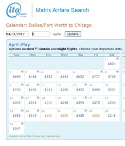 matrix coach dfw-slc-ord rt