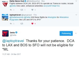 no more medallion upgrade for this new mid-full transcon flights