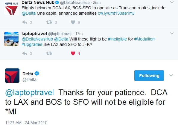 Another sad downgrade to the Delta Medallion® program BOS-SFO & DCA-LAX no more upgrades! #KeepDescending worthy.