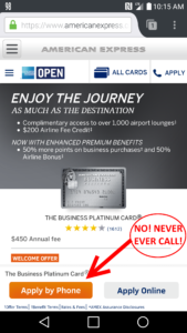 warning NEVER call for card apps