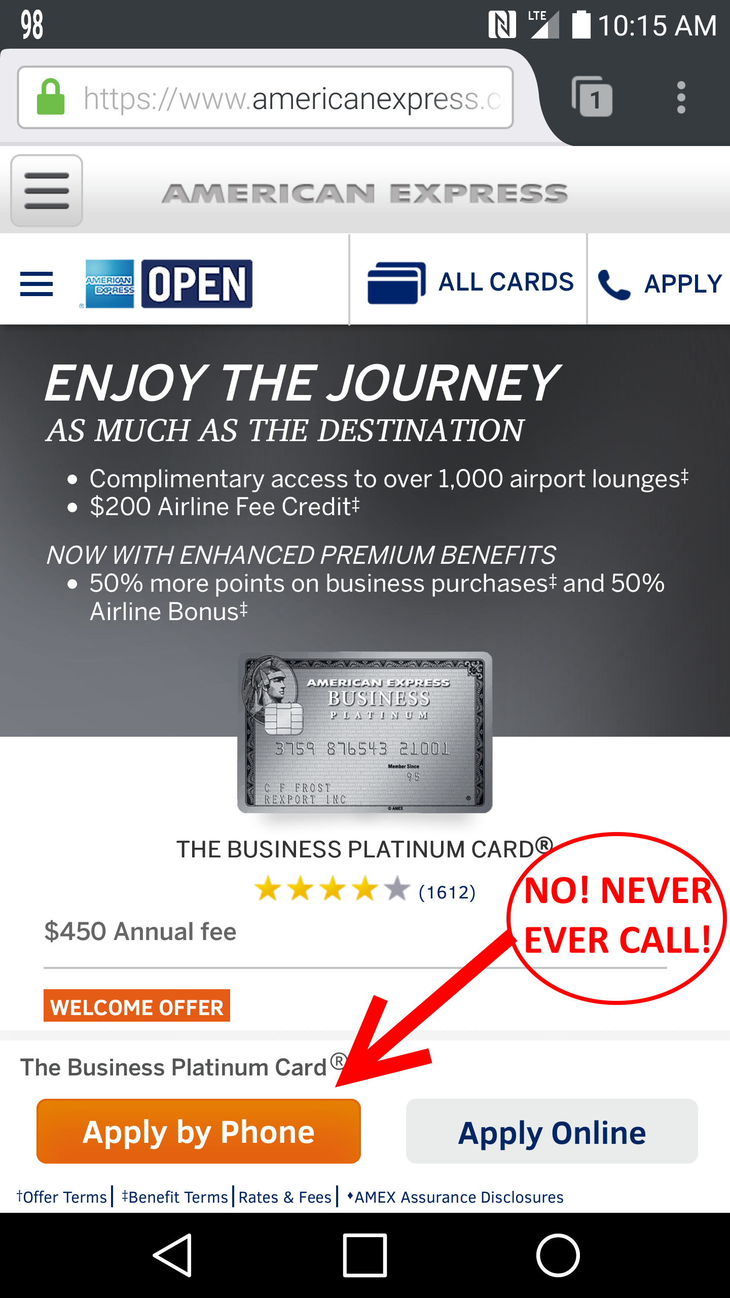 Rookie Wednesday: PSA – Why you should NEVER call to apply for a travel / credit card!