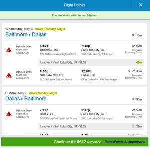 BWI - DFW 3 Night Priceline Fare