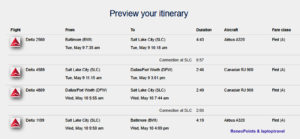 BWI - DFW Delta Details