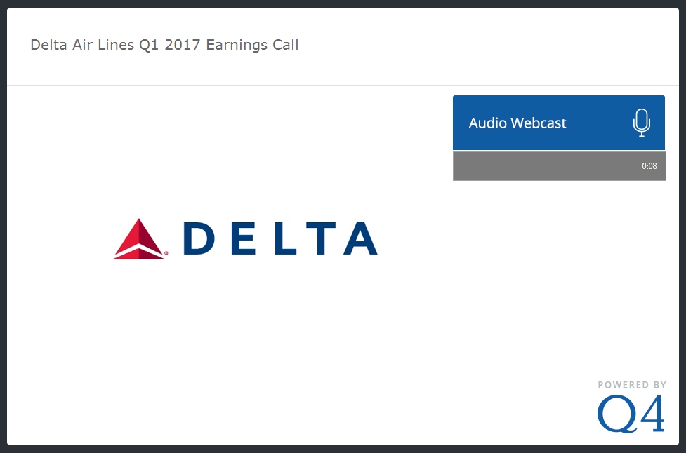 Q117 delta earnings call Eye of the Flyer