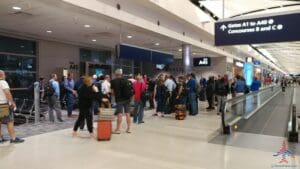 a group of people in a terminal