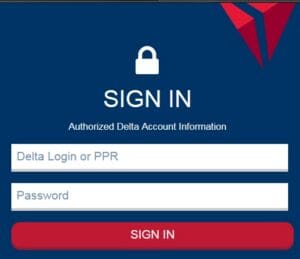a login screen with a blue and red background