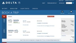a screenshot of a flight status