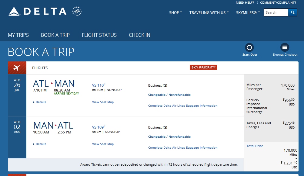 There is no defending this one – Delta has obliterated Virgin Atlantic SkyMiles redemptions with latest no-notice devaluation! Beyond #KeepDescending #DeltaShame worthy change