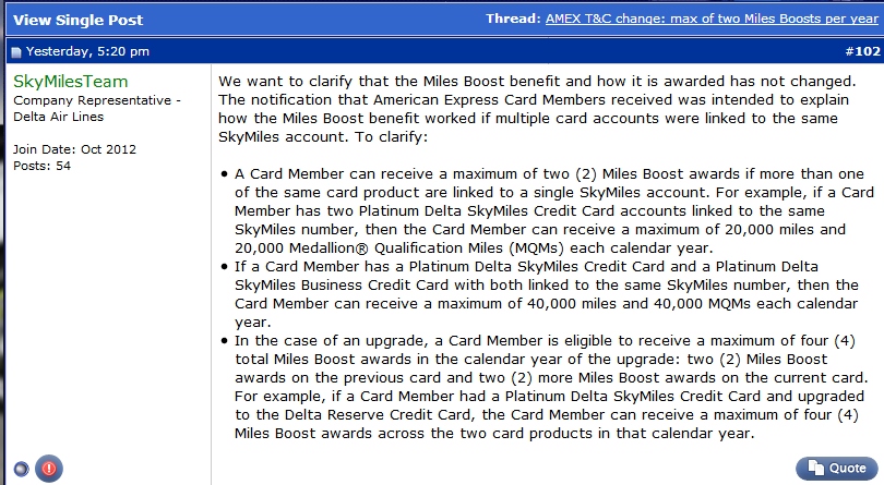 FALSE ALARM (mostly) REG: Delta AMEX card MQM bonus boost earnings (per card)!