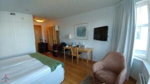 a room with a table and chair