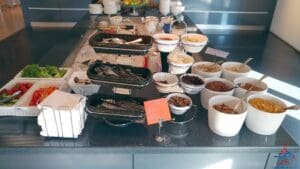 a table with food on it