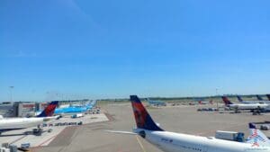 an airplane on the runway