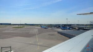 an airplane on the runway