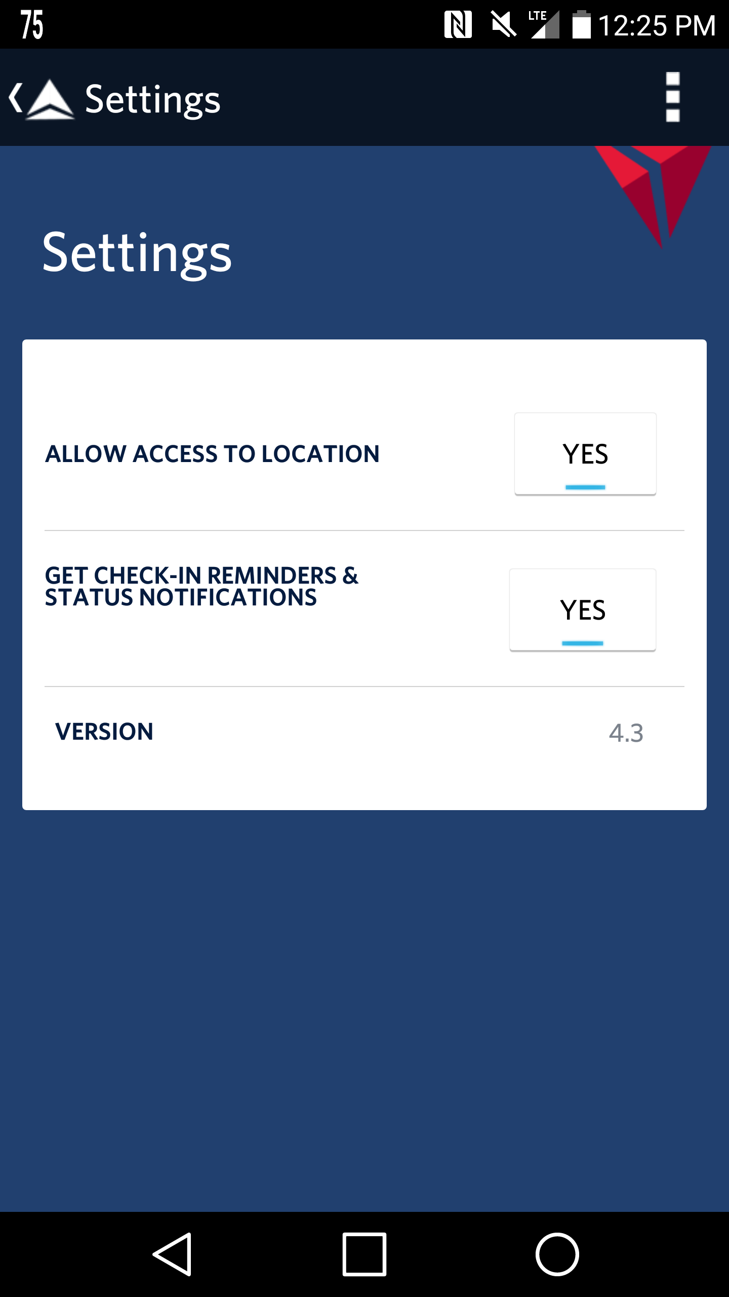 Off-line Fly Delta App bug fixed update 4.3 today!
