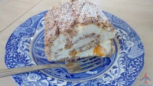 a piece of cake on a plate