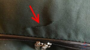 a close up of a zipper