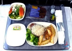 a tray with food on it