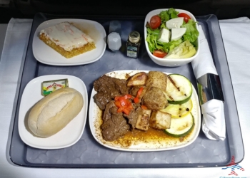 a tray with food on it