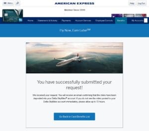 a screenshot of an american express website