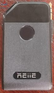 a rectangular silver object with a circle in it