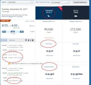 a screenshot of a flight schedule