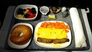 a tray with food on it