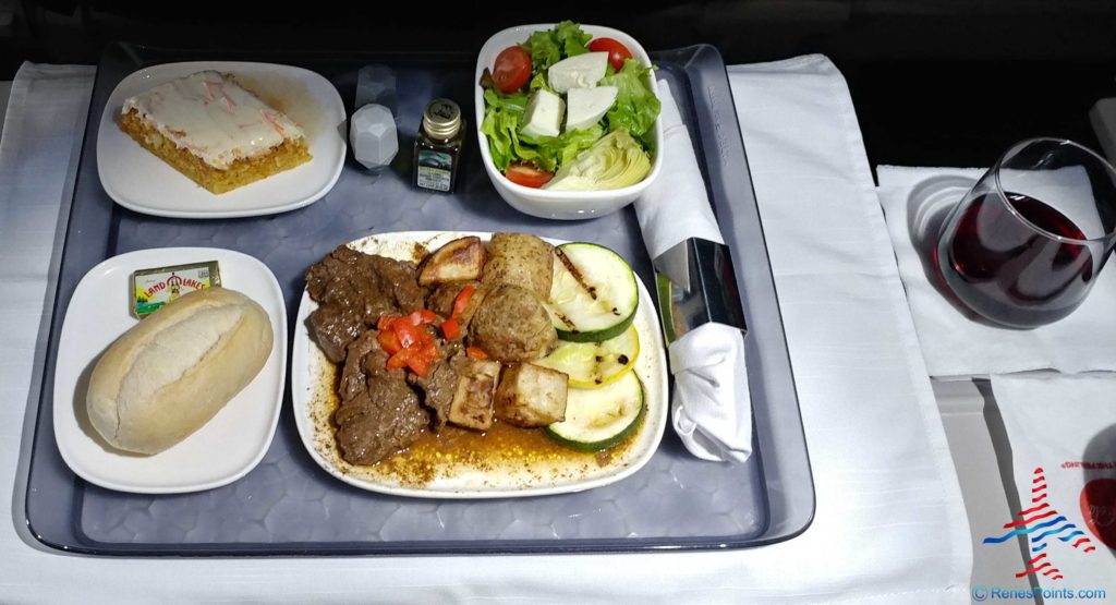 a tray with food on it