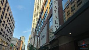 a building with a sign on it