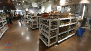 a store with shelves of bottles