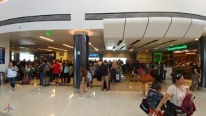 a group of people in a building