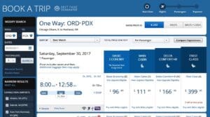 a screenshot of a flight schedule