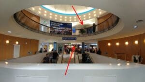 a group of people in a building