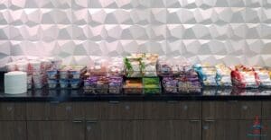 a group of boxes of food on a counter