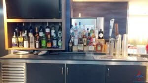 a group of bottles on a counter