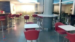 a room with tables and chairs