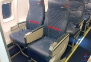 a row of seats in an airplane