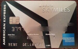 a credit card with a black and white design