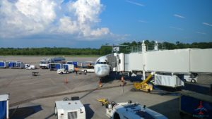 a plane at an airport