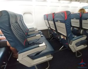 a row of seats in an airplane