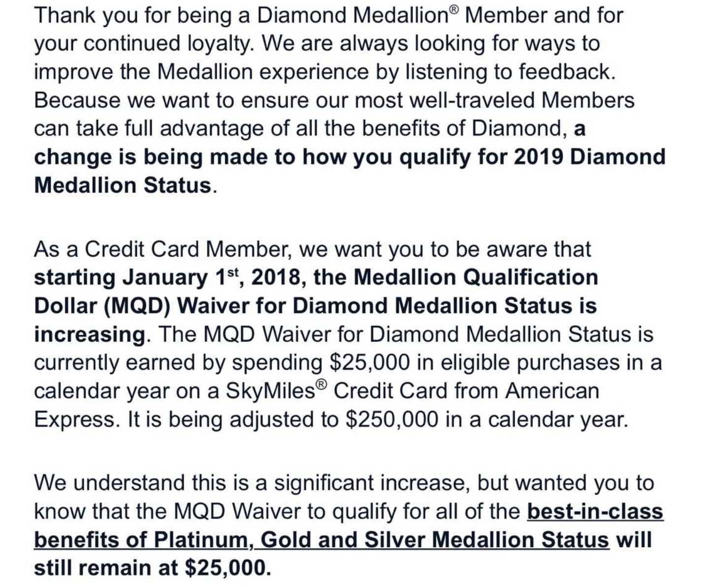 Thank You readers – we WON! Delta Diamond MQD waiver “only” $250,000 for 2019 Medallion year. I AM THRILLED!