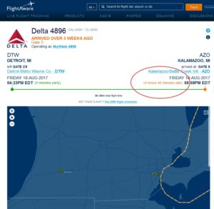 a screenshot of a flight information