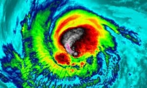 a colorful swirl of water