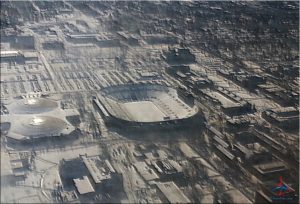 an aerial view of a stadium