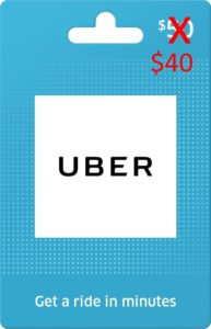 a blue and white card with black text