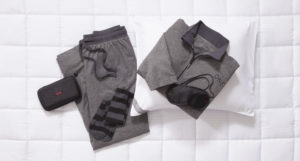 a pair of grey and black clothes