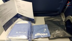 a blue package and a blue package on a table