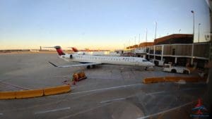 a plane parked at an airport