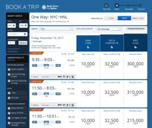 a screenshot of a flight schedule