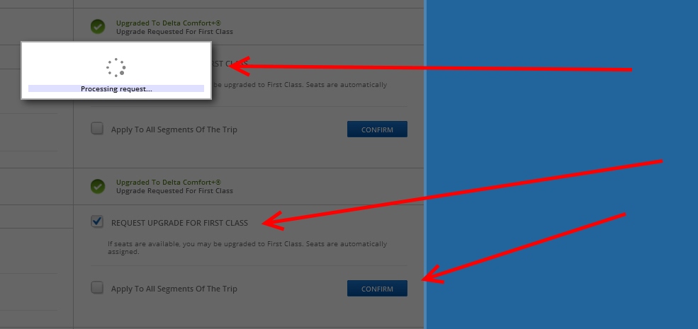 Reminder: Always check (and click again) the Delta 1st Class Upgrade box Medallion®s after you “downgrade” from C+ seats!