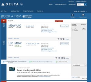 a screenshot of a flight information